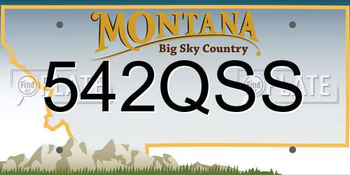 542QSS Montana License Plate