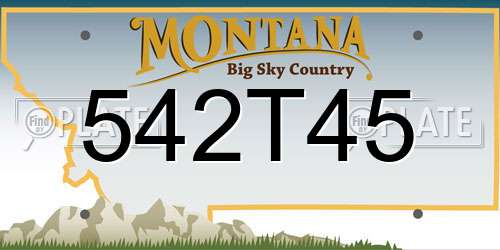 542T45 Montana License Plate