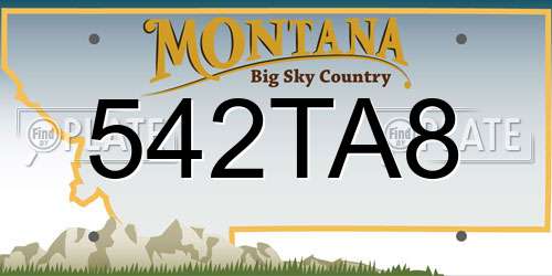 542TA8 Montana License Plate