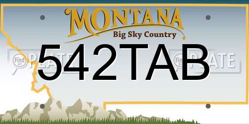 542TAB Montana License Plate