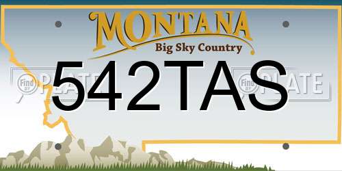 542TAS Montana License Plate