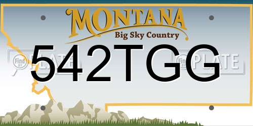 542TGG Montana License Plate