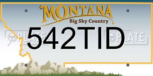 542TID Montana License Plate