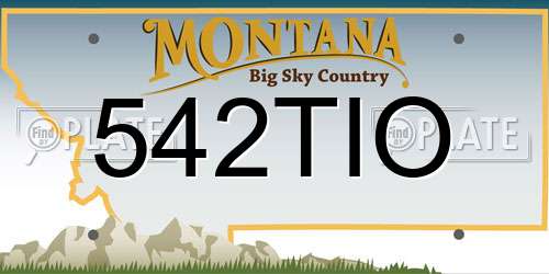 542TIO Montana License Plate