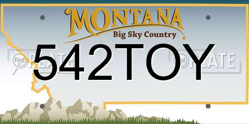 542TOY Montana License Plate