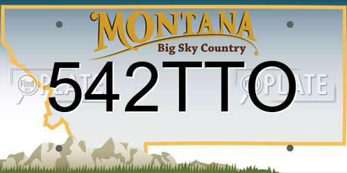 542TTO Montana License Plate