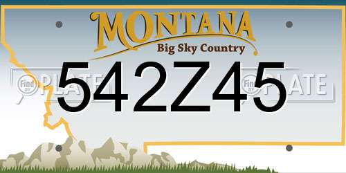 542Z45 Montana License Plate