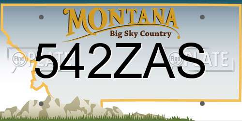 542ZAS Montana License Plate