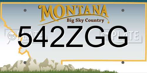542ZGG Montana License Plate