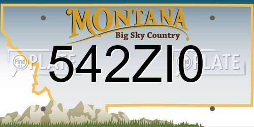 542ZI0 Montana License Plate