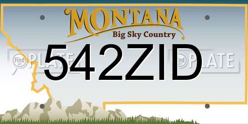 542ZID Montana License Plate