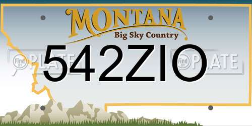 542ZIO Montana License Plate