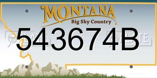 543674B Montana License Plate