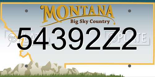 54392Z2 Montana License Plate