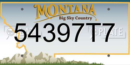 54397T7 Montana License Plate