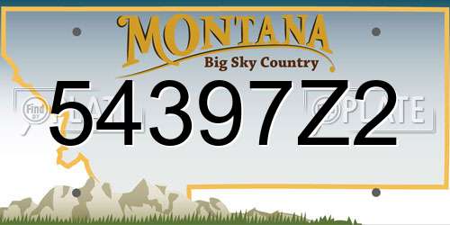 54397Z2 Montana License Plate