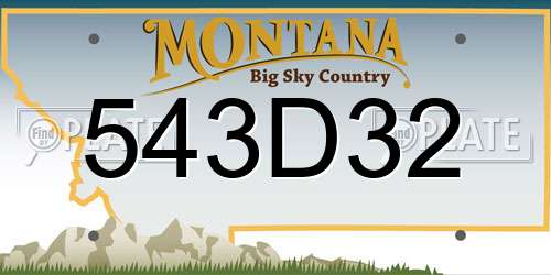 543D32 Montana License Plate
