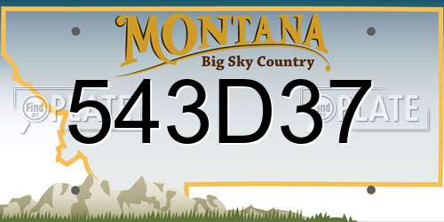 543D37 Montana License Plate