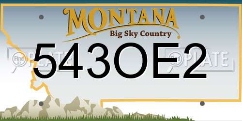 543OE2 Montana License Plate