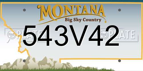 543V42 Montana License Plate
