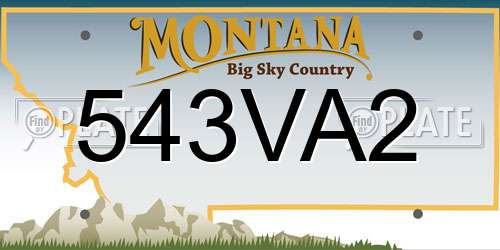 543VA2 Montana License Plate
