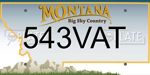 543VAT Montana License Plate