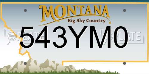 543YM0 Montana License Plate