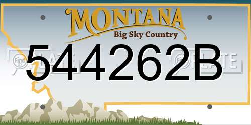 544262B Montana License Plate