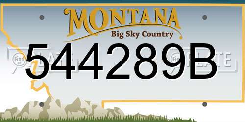 544289B Montana License Plate