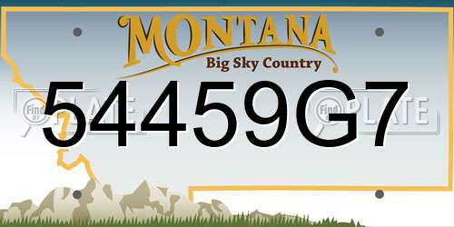 54459G7 Montana License Plate