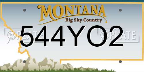 544YO2 Montana License Plate
