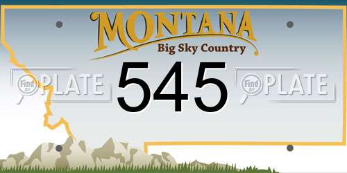 545 Montana License Plate