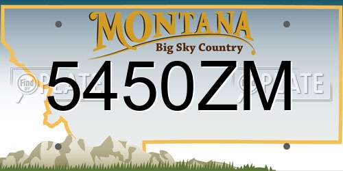 5450ZM Montana License Plate