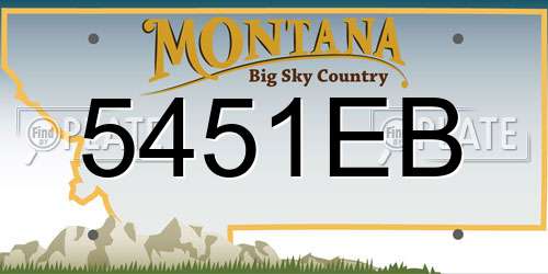 5451EB Montana License Plate