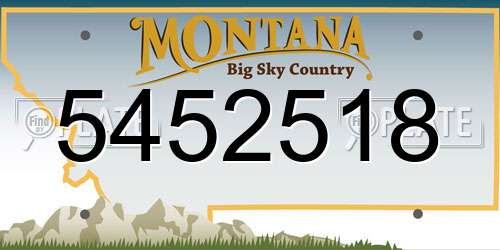 5452518 Montana License Plate