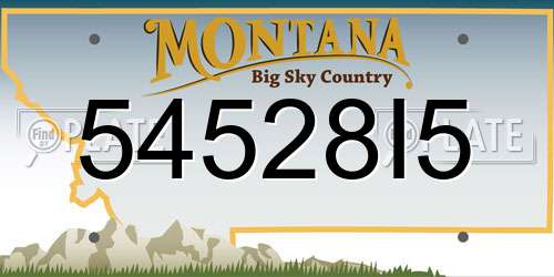 54528I5 Montana License Plate