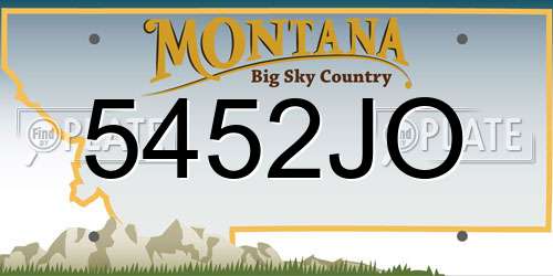 5452JO Montana License Plate