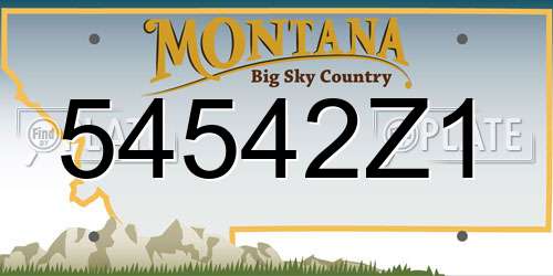 54542Z1 Montana License Plate