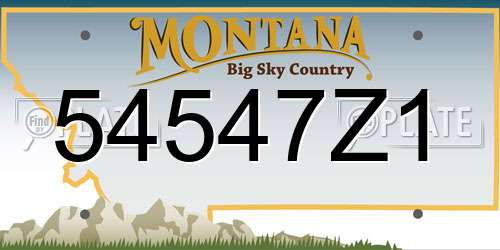 54547Z1 Montana License Plate