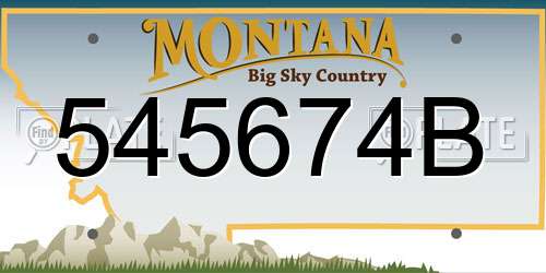 545674B Montana License Plate