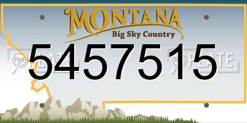 5457515 Montana License Plate