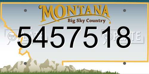 5457518 Montana License Plate