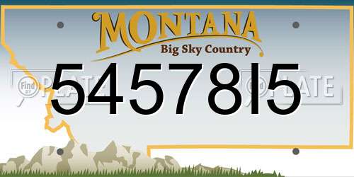 54578I5 Montana License Plate