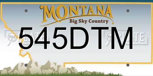 545DTM Montana License Plate