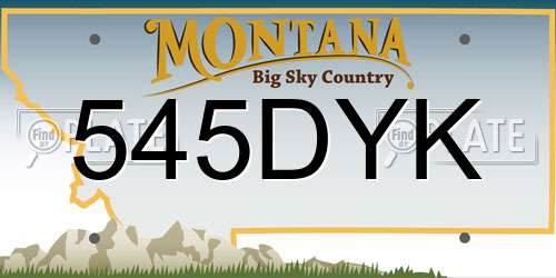 545DYK Montana License Plate