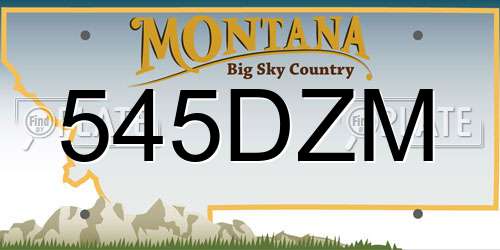 545DZM Montana License Plate