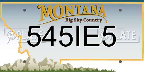 545IE5 Montana License Plate