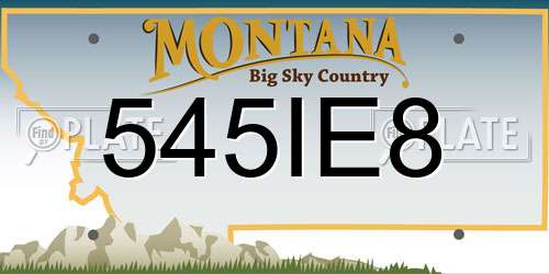 545IE8 Montana License Plate