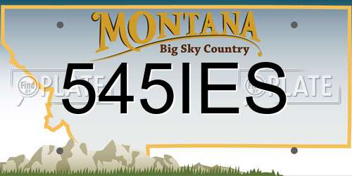 545IES Montana License Plate