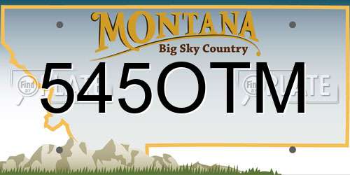 545OTM Montana License Plate